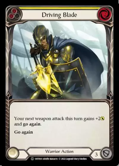 Driving Blade YELLOW 1HT018 - Dorinthea - Blitz Deck - Flesh and blood card