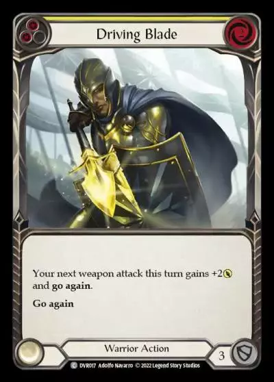 Driving Blade YELLOW DVR017 - Classic Battles: Rhinar vs Dorinthea - Flesh and blood card