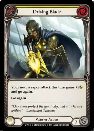 Driving Blade YELLOW WTR145 - Welcome to Rathe - Flesh and blood card