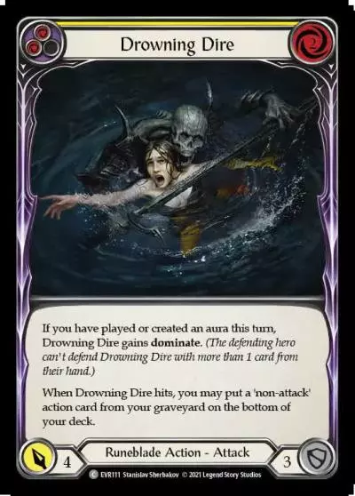 Drowning Dire YELLOW EVR111 - Everfest - Flesh and blood card