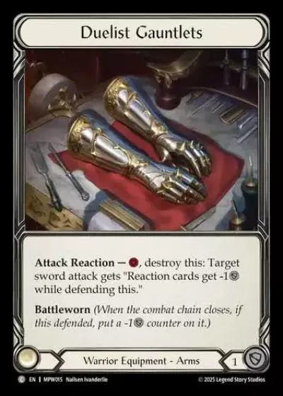 Duelist Gauntlets MPW015 - Mastery Pack Warrior - Flesh and blood card