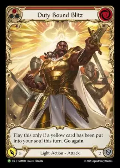 Duty Bound Blitz GEM136 - GEM - Pack 4 - Flesh and blood card