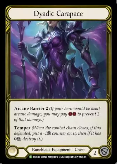 Dyadic Carapace FAB142-GF - Premier Organized Play - Dusk till Dawn - Flesh and blood card