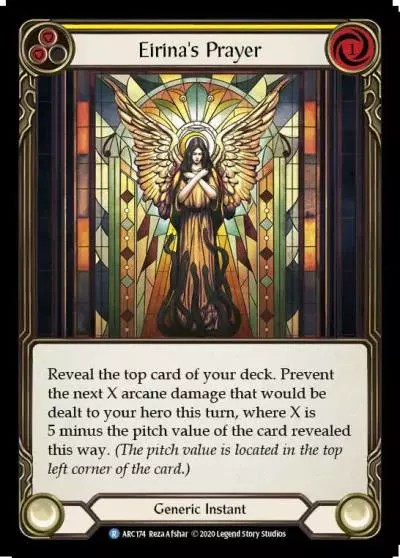 Eirina's Prayer YELLOW U-ARC174-RF - Arcane Rising - Unlimited - Flesh and blood card