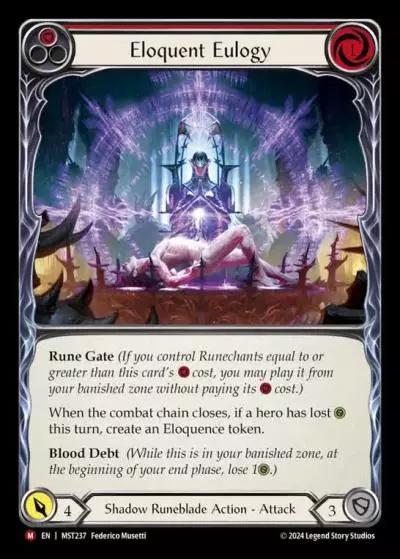 Eloquent Eulogy RED MST237 - Part the Mistveil - Flesh and blood card