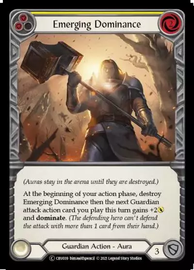 Emerging Dominance YELLOW U-CRU039-RF - Crucible of War - Unlimited - Flesh and blood card