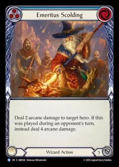 Emeritus Scolding SBZ028 - Silver Age Chapter 3 - Blaze, Firemind - Flesh and blood card