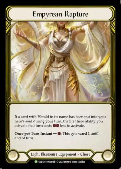 Empyrean Rapture FAB138-GF - Premier Organized Play - Dusk till Dawn - Flesh and blood card