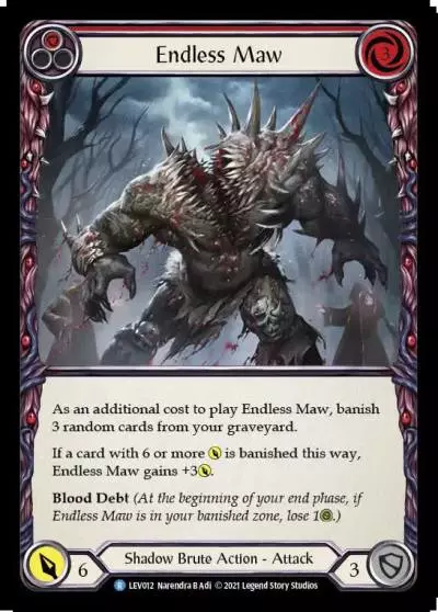 Endless Maw RED LEV012 - Levia - Blitz Deck - Flesh and blood card