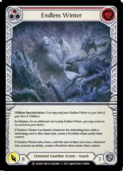 Endless Winter RED U-ELE004-RF - Tales of Aria - Unlimited - Flesh and blood card
