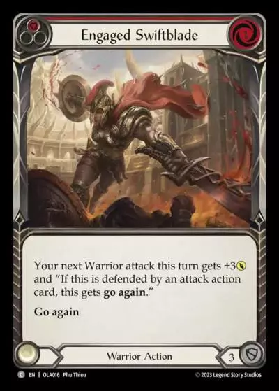 Engaged Swiftblade RED OLA016 - Olympia - Heavy Hitters Blitz Deck - Flesh and blood card