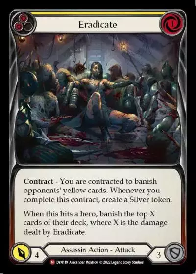 Eradicate YELLOW DYN119 - Dynasty - Flesh and blood card