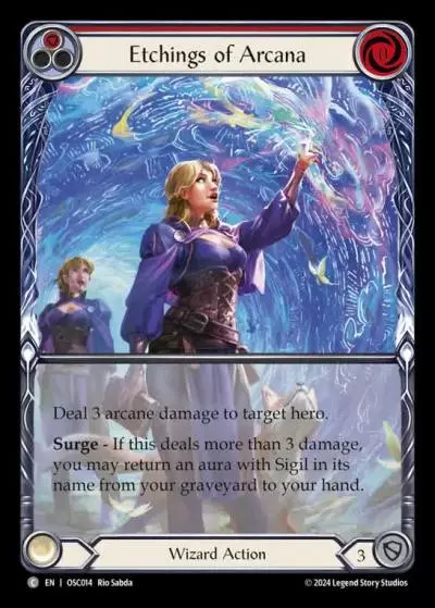 Etchings of Arcana RED OSC014 - Rosetta Blitz Deck - Oscilio - Flesh and blood card