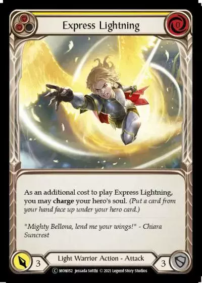 Express Lightning YELLOW U-MON052-RF - Monarch - Unlimited - Flesh and blood card