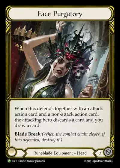 Face Purgatory FAB252-GF - Premier Organized Play - Rosetta - Flesh and blood card