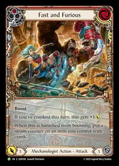 Fast and Furious GEM104-RF - GEM - Pack 3 - Flesh and blood card