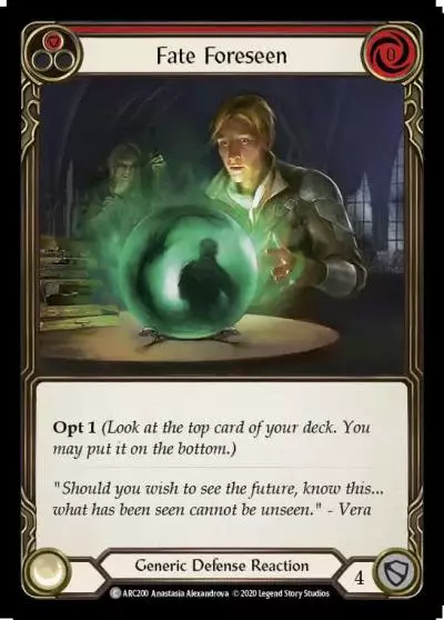 Fate Foreseen RED U-ARC200-RF - Arcane Rising - Unlimited - Flesh and blood card