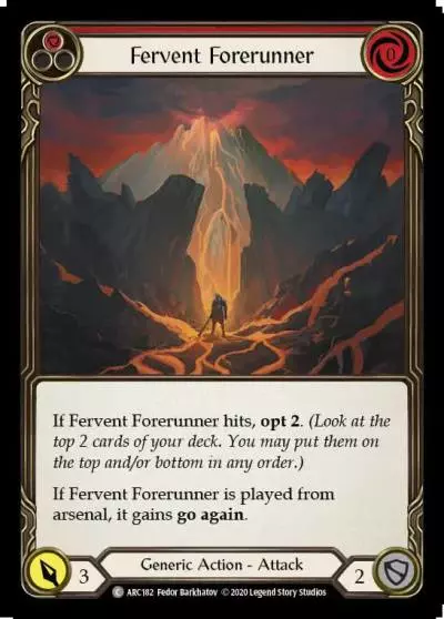 Fervent Forerunner RED U-ARC182-RF - Arcane Rising - Unlimited - Flesh and blood card