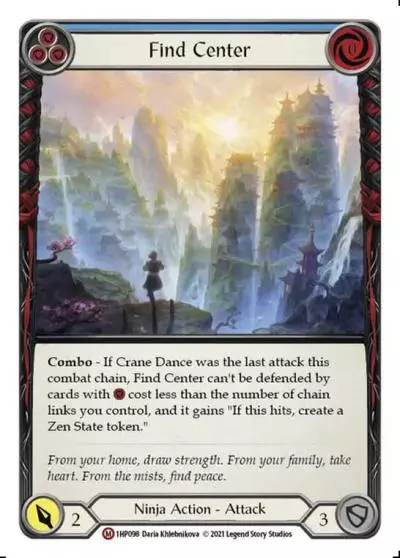 Find Center BLUE 1HP098 - History Pack 1 - Flesh and blood card