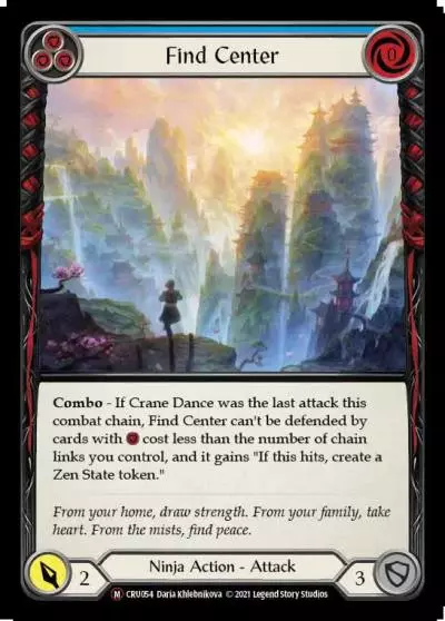 Find Center BLUE U-CRU054-RF - Crucible of War - Unlimited - Flesh and blood card