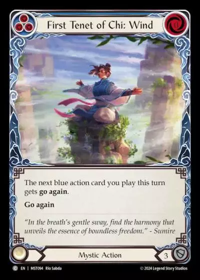First Tenet of Chi: Wind BLUE MST094 - Part the Mistveil - Flesh and blood card