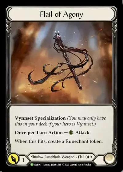 Flail of Agony FAB167-RF - Marketing - Dragon Shield Dusk till Dawn - Flesh and blood card
