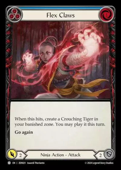 Flex Claws BLUE ZEN021 - Zen - Blitz Deck - Flesh and blood card