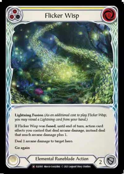 Flicker Wisp YELLOW U-ELE065-RF - Tales of Aria - Unlimited - Flesh and blood card
