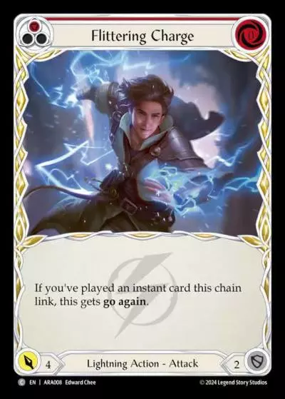 Flittering Charge RED AUA008 - Rosetta Blitz Deck - Aurora - Flesh and blood card