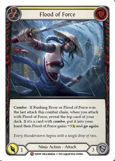 Flood of Force YELLOW 1HP099 - History Pack 1 - Flesh and blood card