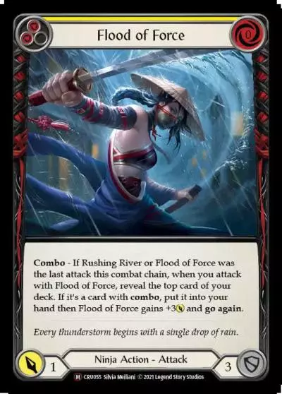 Flood of Force YELLOW U-CRU055-RF - Crucible of War - Unlimited - Flesh and blood card