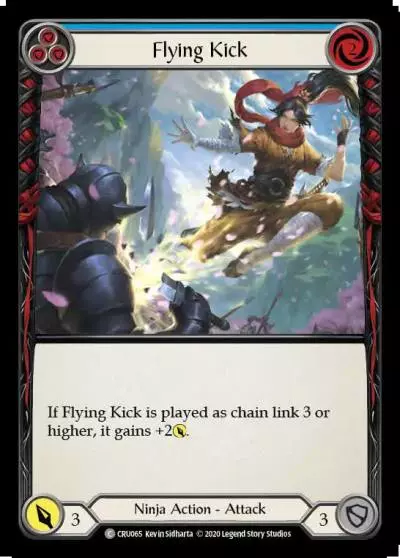 Flying Kick BLUE CRU065 - Crucible of War - Flesh and blood card