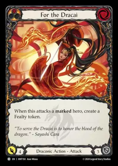 For the Dracai RED HNT158 - The Hunted - Flesh and blood card