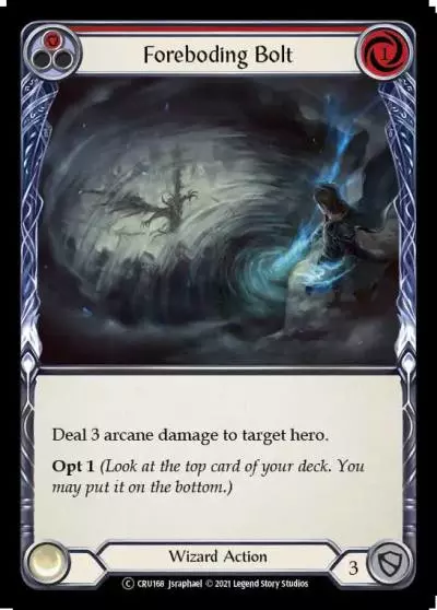 Foreboding Bolt RED U-CRU168-RF - Crucible of War - Unlimited - Flesh and blood card