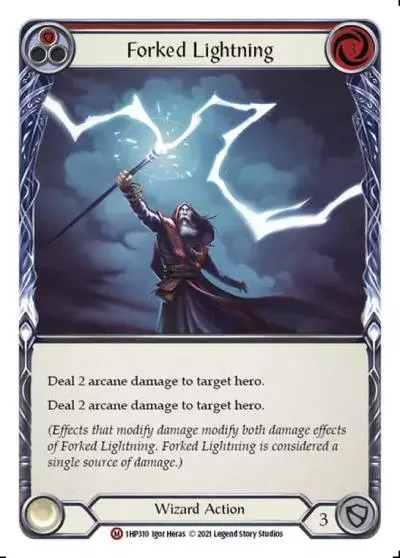 Forked Lightning RED 1HP310 - History Pack 1 - Flesh and blood card