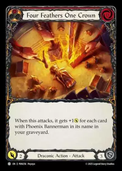 Four Feathers One Crown PEN256 - Compendium of Rathe - Flesh and blood card