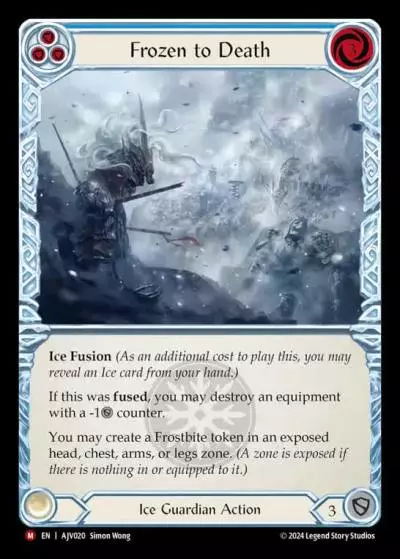 Frozen to Death BLUE AJV020 - Armory Deck Origins - Jarl Vetreiði - Flesh and blood card
