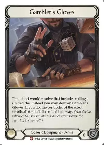 Gambler's Gloves 1HP358 - History Pack 1 - Flesh and blood card