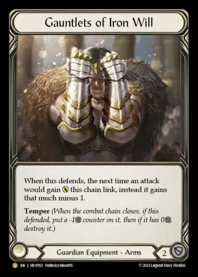 Gauntlets of Iron Will HVY053-RF - Heavy Hitters - Flesh and blood card