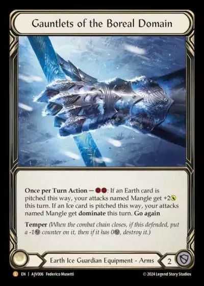 Gauntlets of the Boreal Domain AJV006-RF - Armory Deck Origins - Jarl Vetreiði - Flesh and blood card