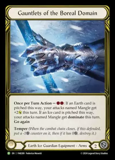 Gauntlets of the Boreal Domain FAB289-GF - Premier Organized Play - The Hunted - Flesh and blood card