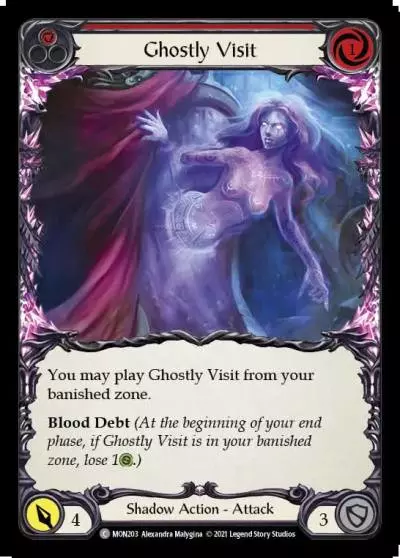 Ghostly Visit RED MON203 - Monarch - Flesh and blood card