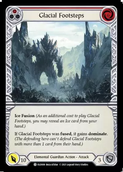Glacial Footsteps RED OLD008 - Oldhim - Blitz Deck - Flesh and blood card