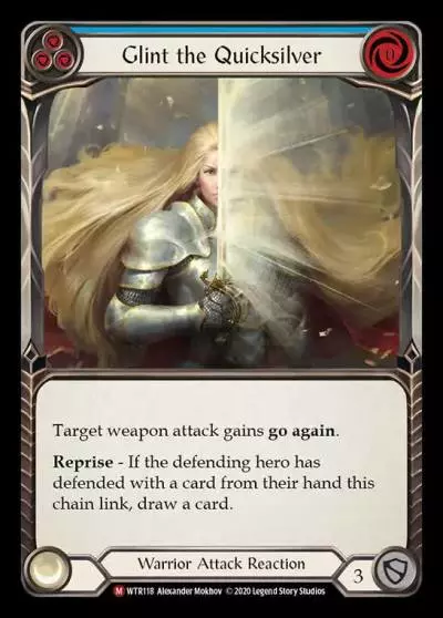 Glint the Quicksilver BLUE R-WTR118 - Welcome to Rathe - Unlimited Revised - Flesh and blood card