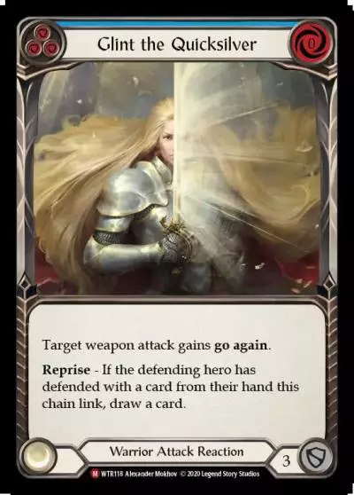Glint the Quicksilver BLUE U-WTR118-RF - Welcome to Rathe - Unlimited - Flesh and blood card