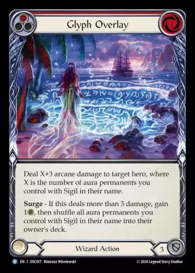 Glyph Overlay RED OSC017 - Rosetta Blitz Deck - Oscilio - Flesh and blood card