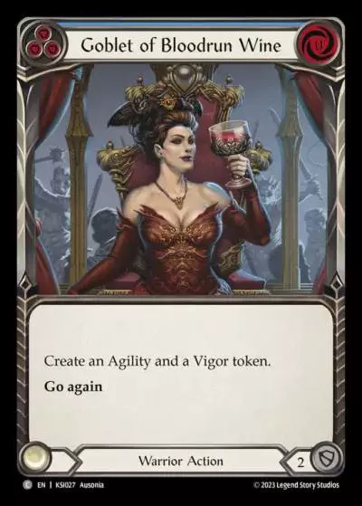 Goblet of Bloodrun Wine BLUE KSI027 - Kassai - Heavy Hitters Blitz Deck - Flesh and blood card