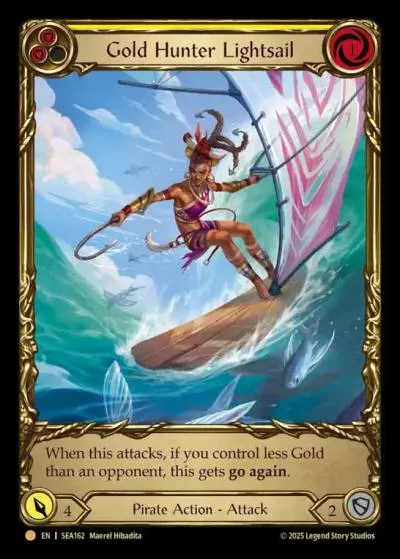 Gold Hunter Lightsail YELLOW SEA162-TP - High Seas - Treasure Pack - Flesh and blood card