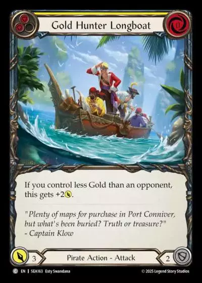 Gold Hunter Longboat YELLOW SEA163 - High Seas - Flesh and blood card