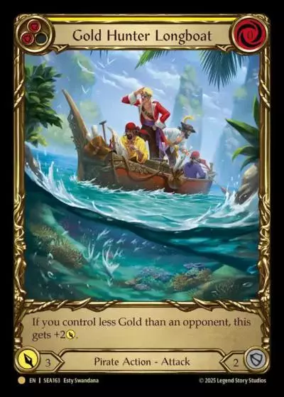 Gold Hunter Longboat YELLOW SEA163-TP - High Seas - Treasure Pack - Flesh and blood card